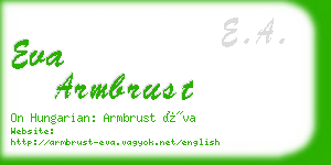 eva armbrust business card